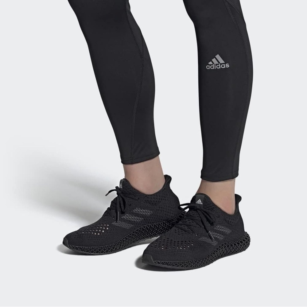 Adidas Black Knit Running Shoes with Innovative Sole